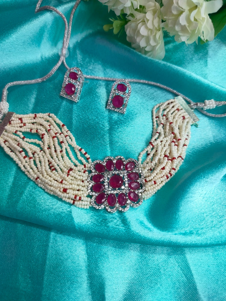 Ruby Pihu Choker Set - Vibrant Colours