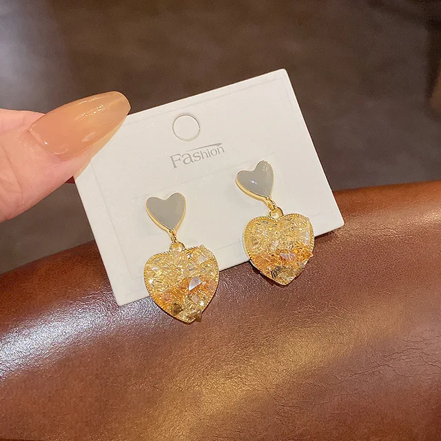 Bling Heart Earrings