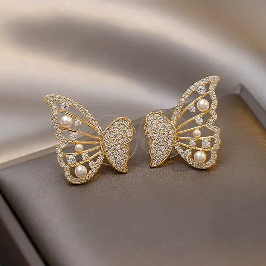 Sparkling Butterfly Studs