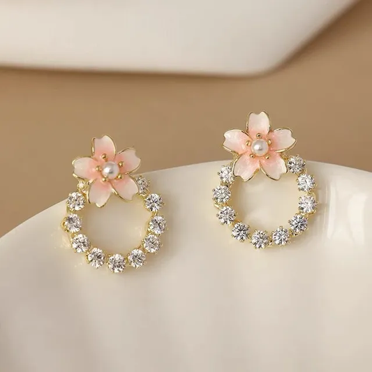 Diamond Flower Studs