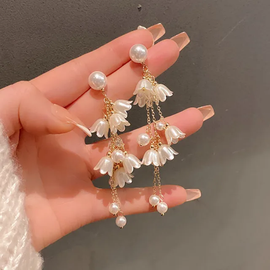 Floral Pearl Danglers