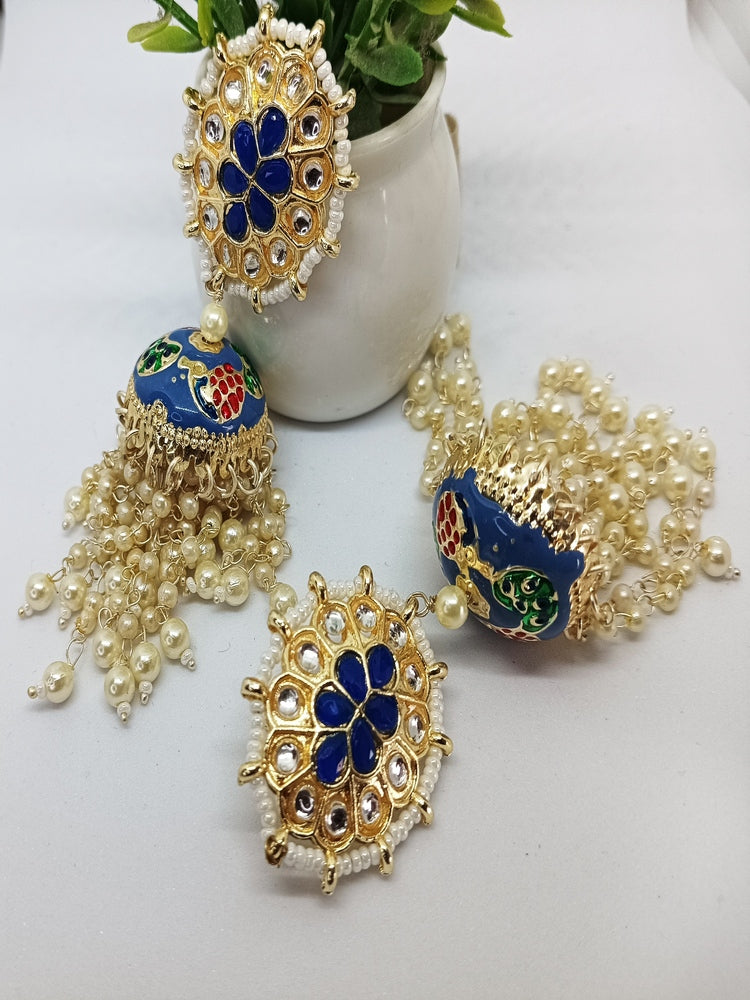 Blue Anjali Jhumkis