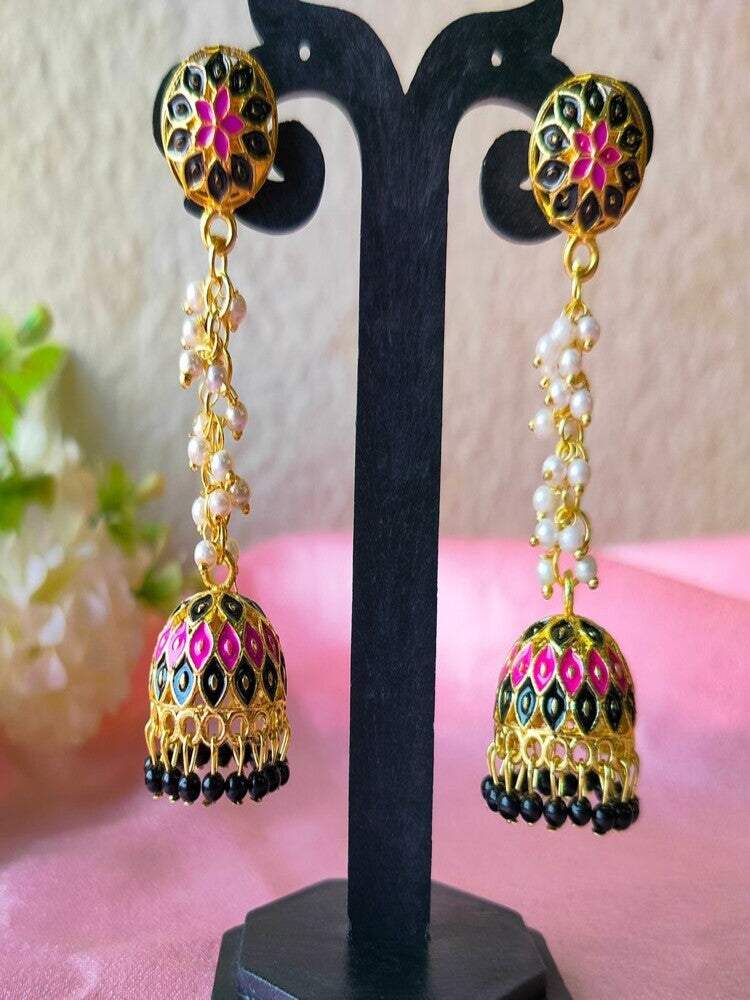 Black Purvi Jhumkis