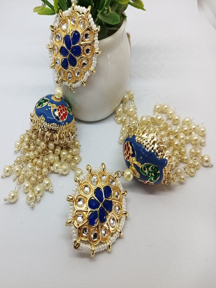 Blue Anjali Jhumkis