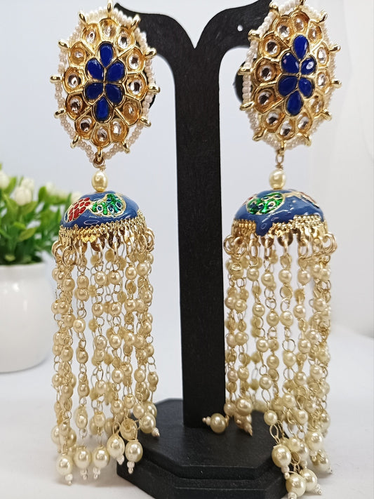 Blue Anjali Jhumkis