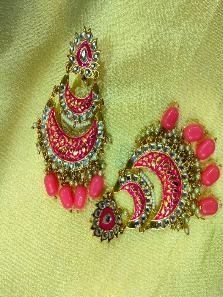 Pink Ahana Chandbalis