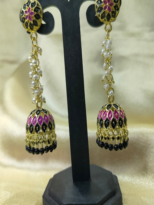 Black Purvi Jhumkis