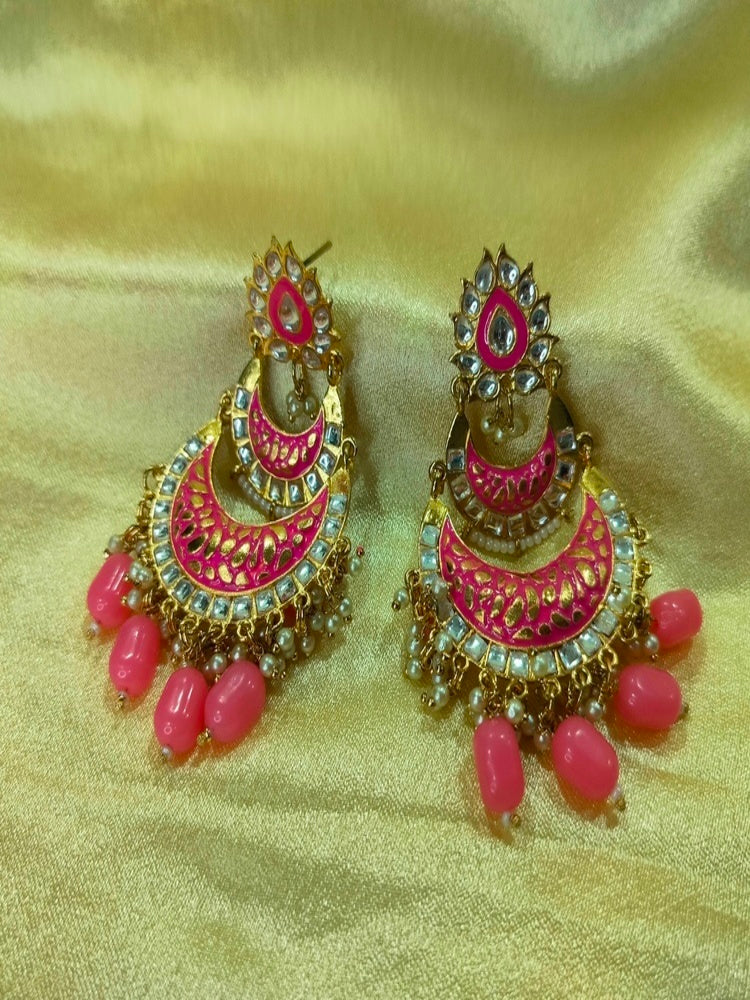 Pink Ahana Chandbalis