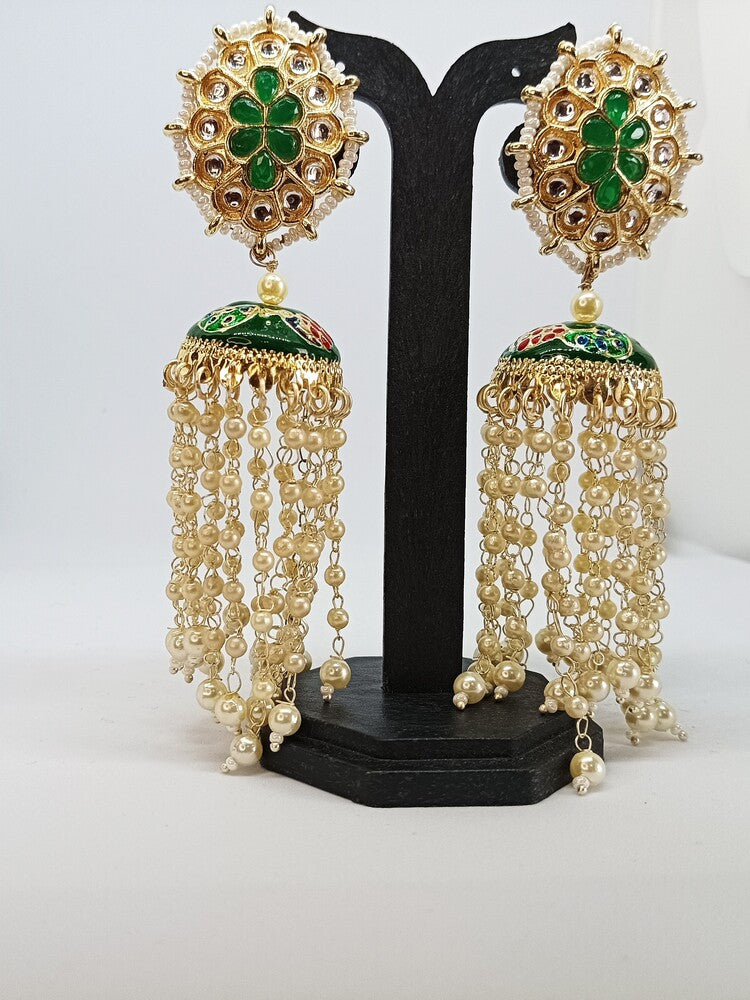 Green Anjali Jhumkis