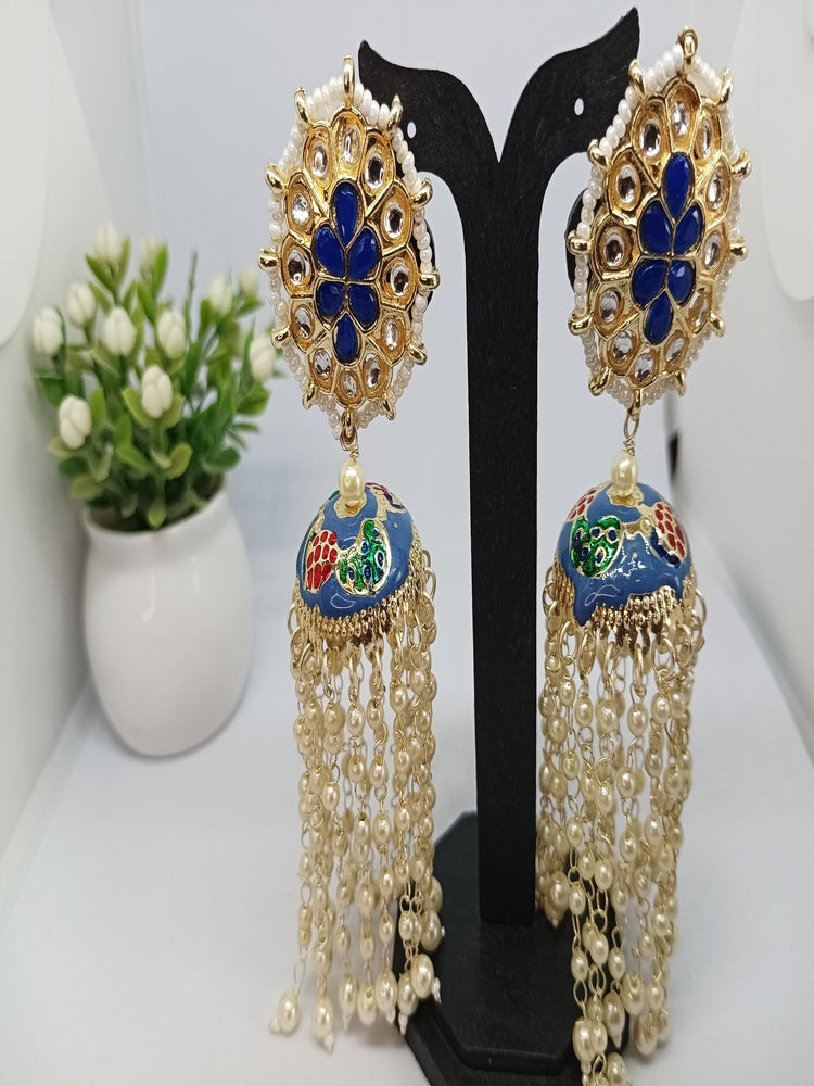 Blue Anjali Jhumkis