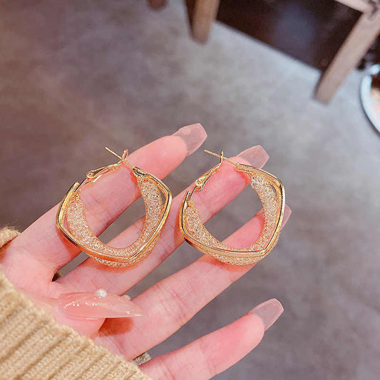 Shimmer Bling Hoops (Golden)