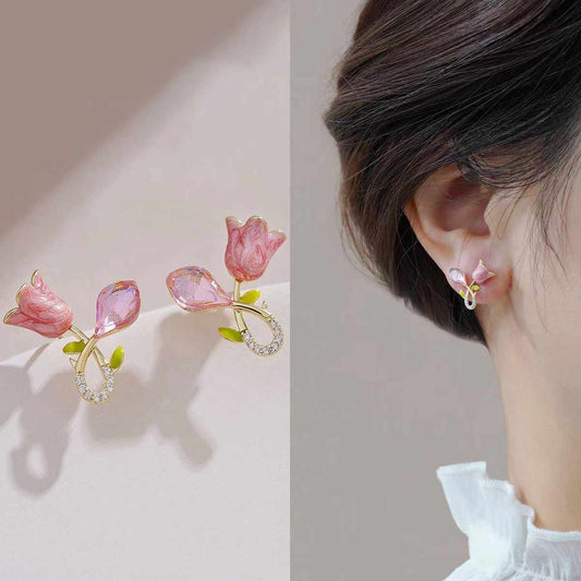 Pink Rose Earring