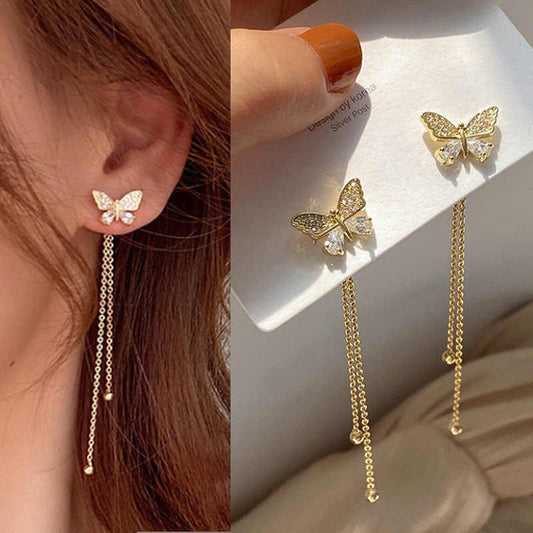 Diamond Butterfly Earrings