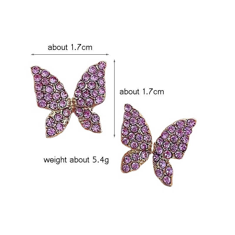 Lavender Butterfly Studs