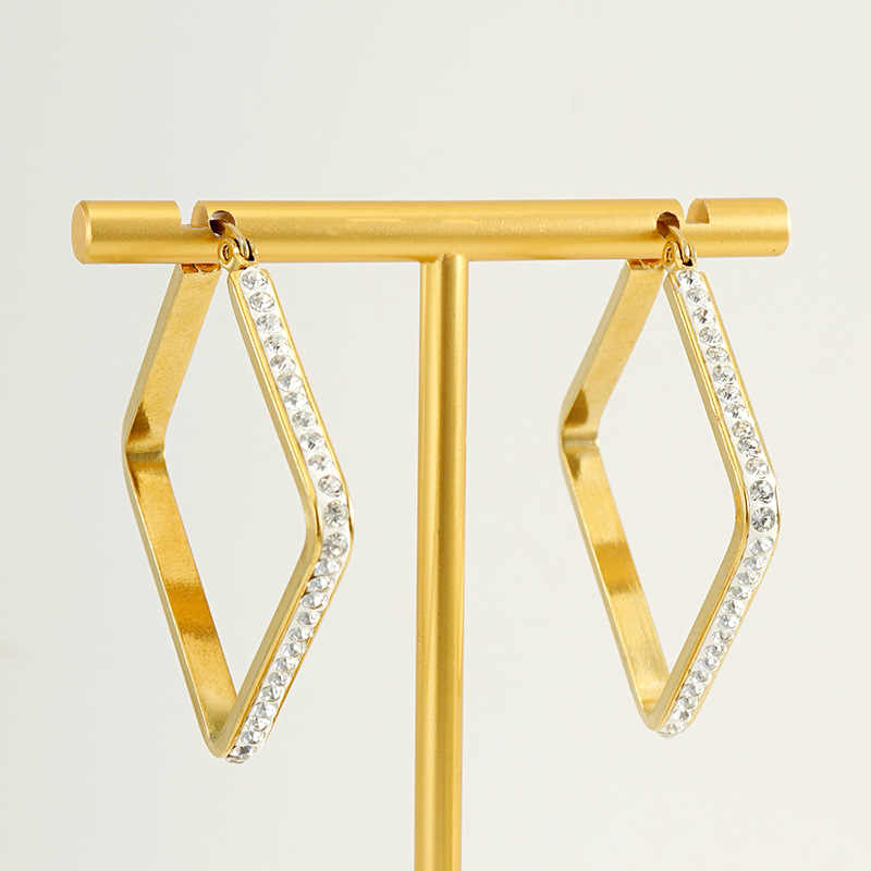 Glam Diamond Square Hoops