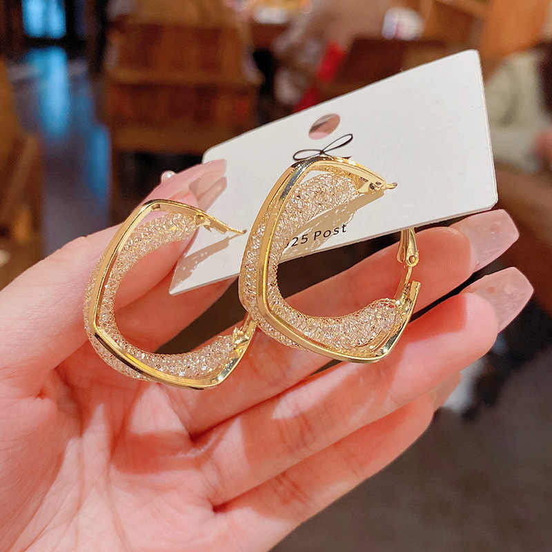 Shimmer Bling Hoops (Golden)