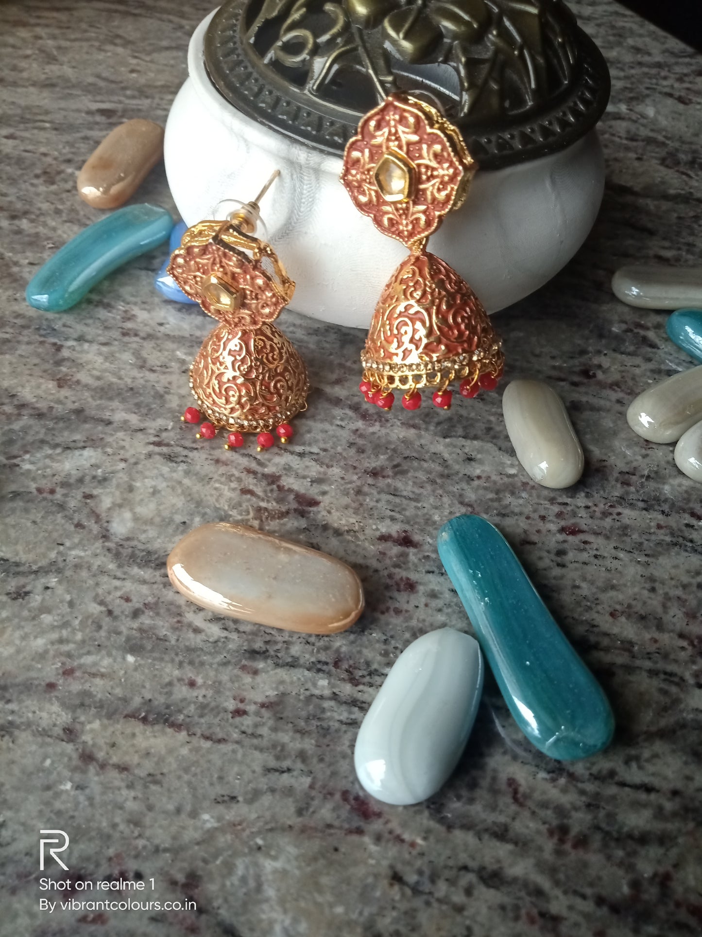 Reema Maroon Earrings - Vibrant Colours