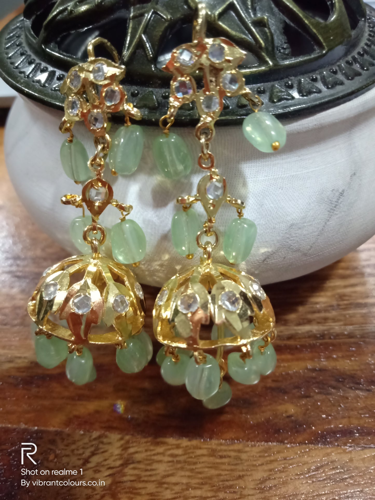 Mint Falak Jhumkis - Vibrant Colours