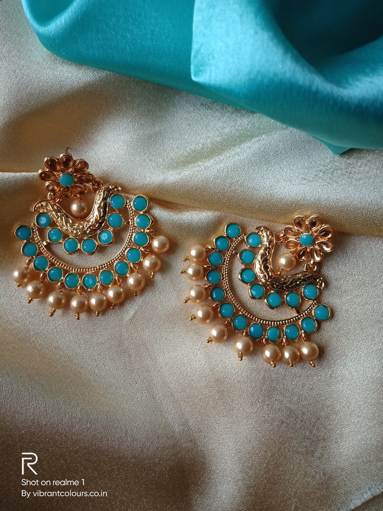 Sky Blue Chandbalis - Vibrant Colours