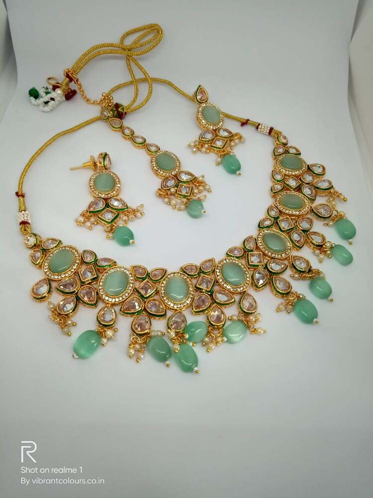 Mint Meenakshi Necklace Set