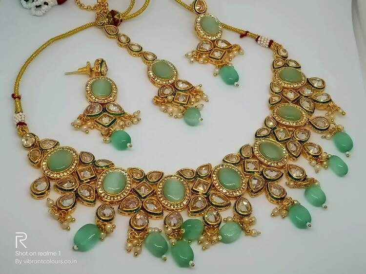 Mint Meenakshi Necklace Set