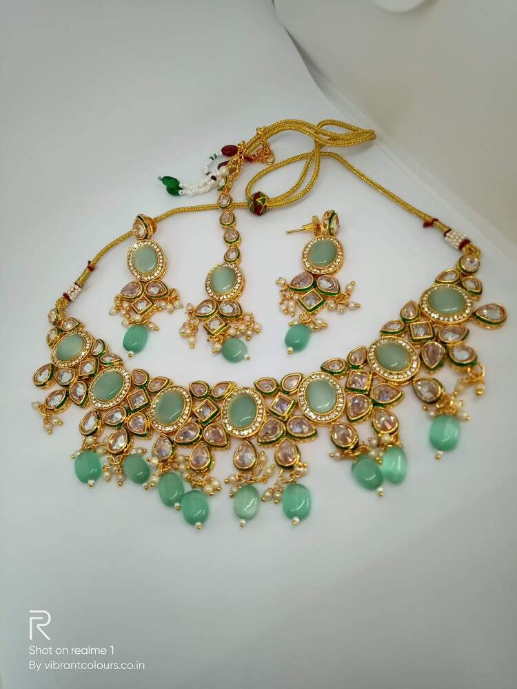 Mint Meenakshi Necklace Set