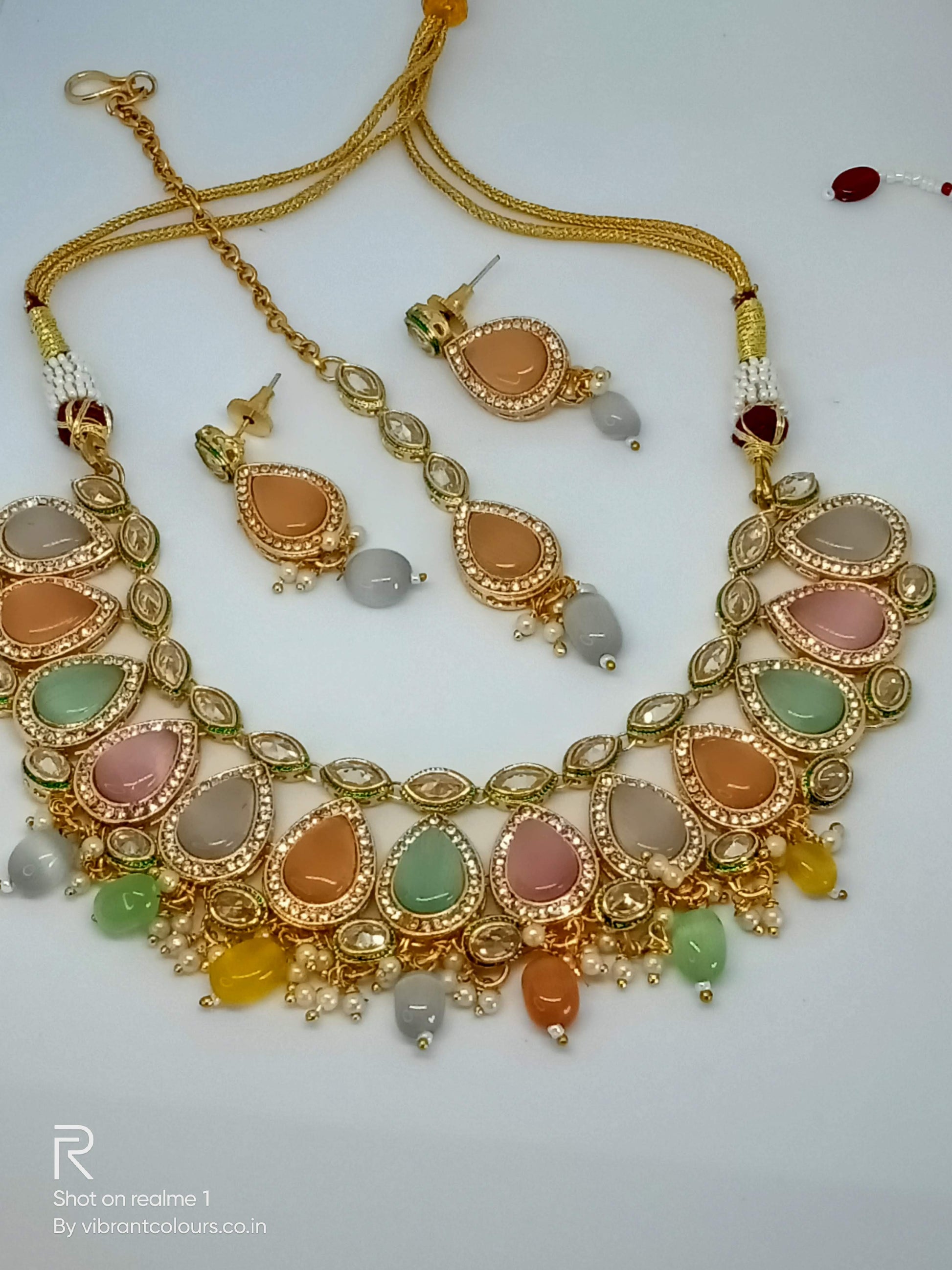 Multicolor Ria Necklace Set - Vibrant Colours