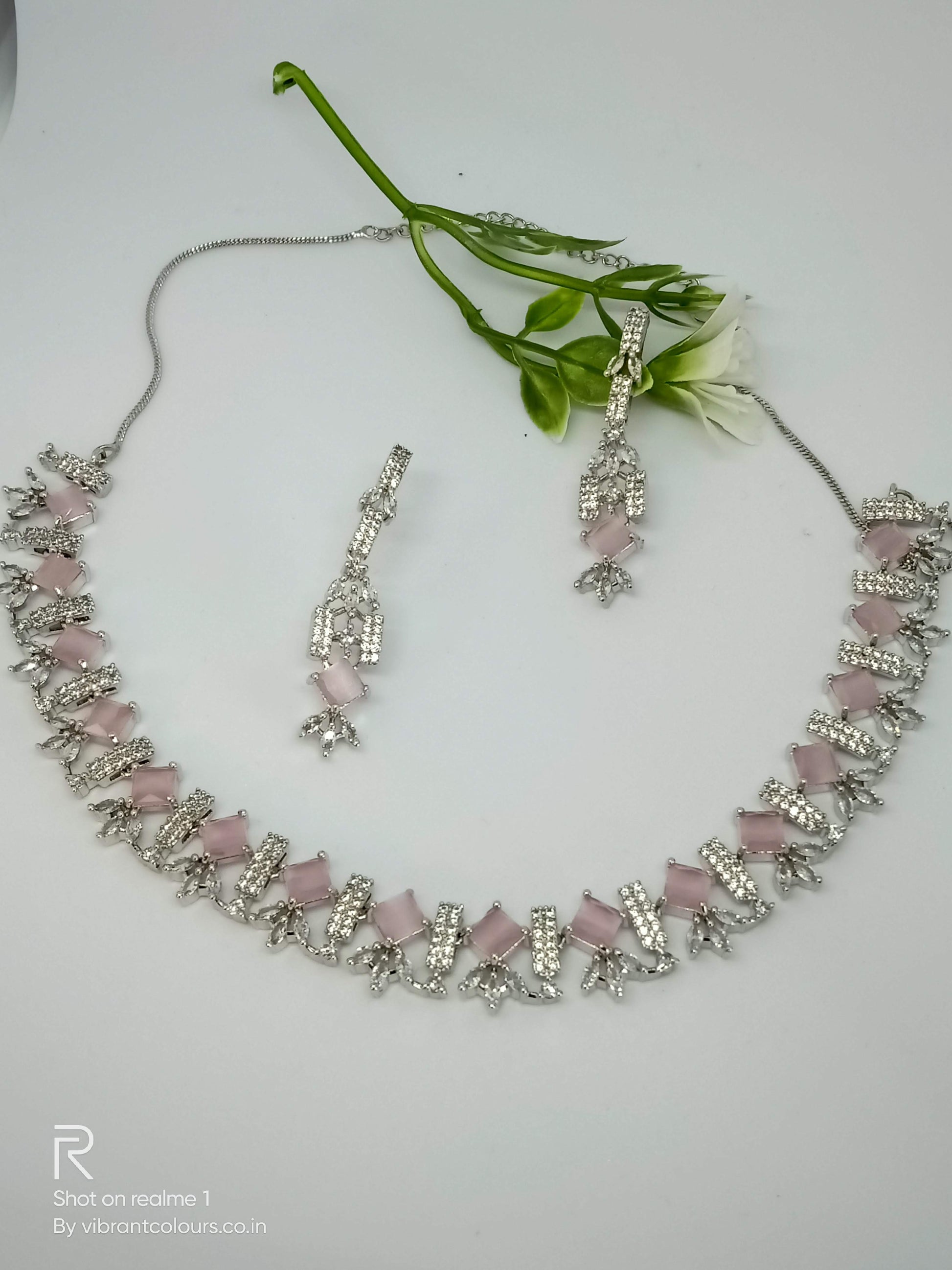 Pink Gemma Necklace Set - Vibrant Colours