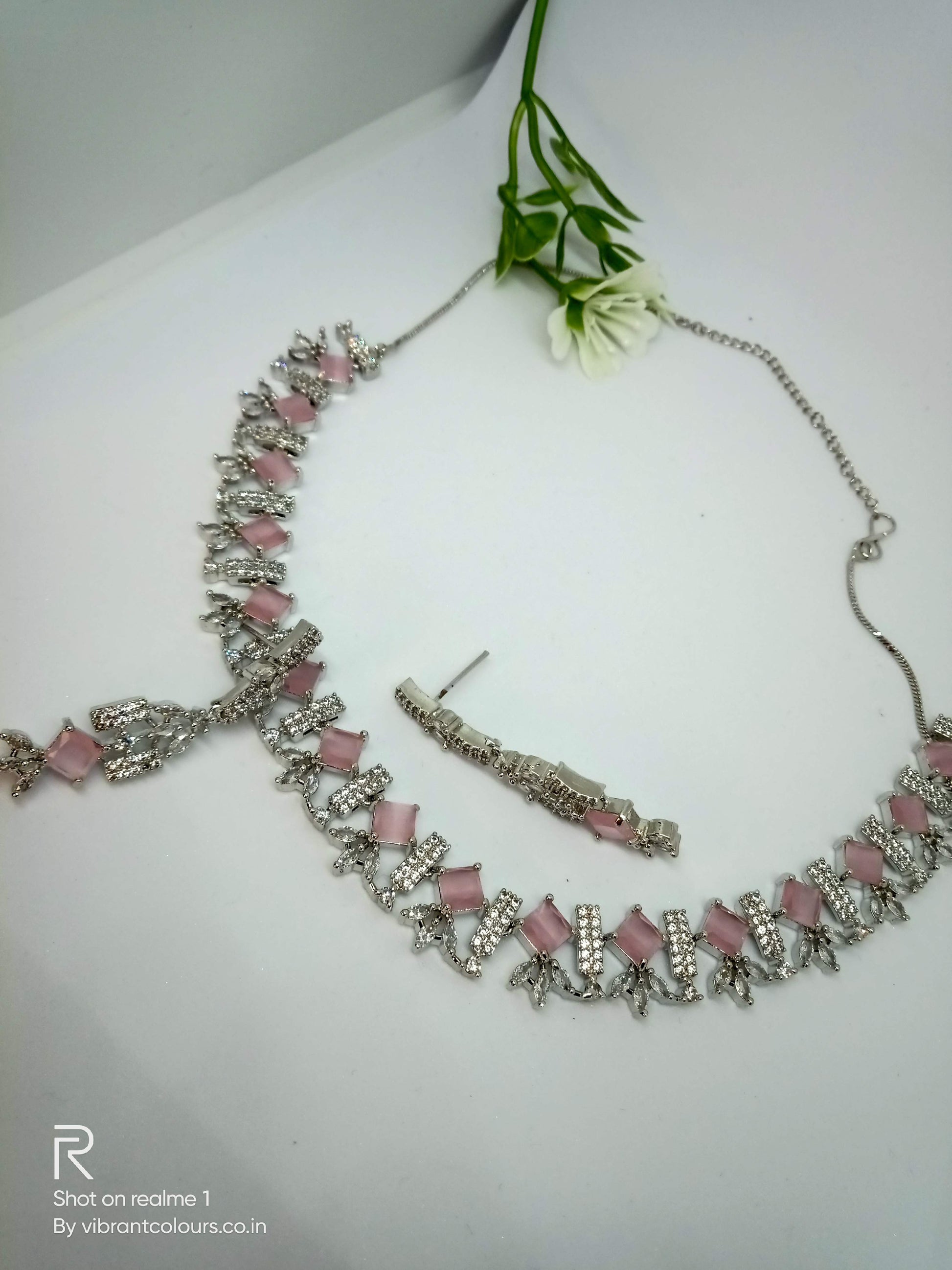 Pink Gemma Necklace Set - Vibrant Colours