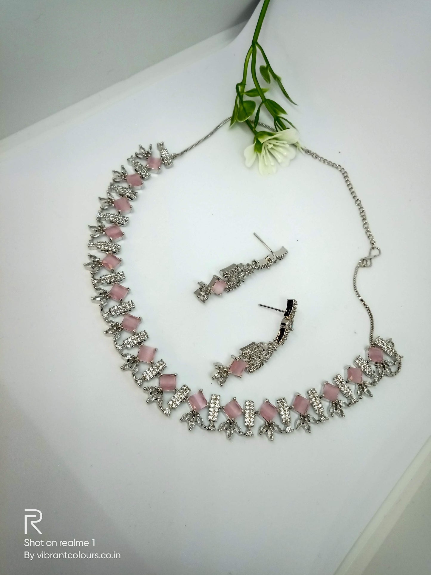 Pink Gemma Necklace Set - Vibrant Colours