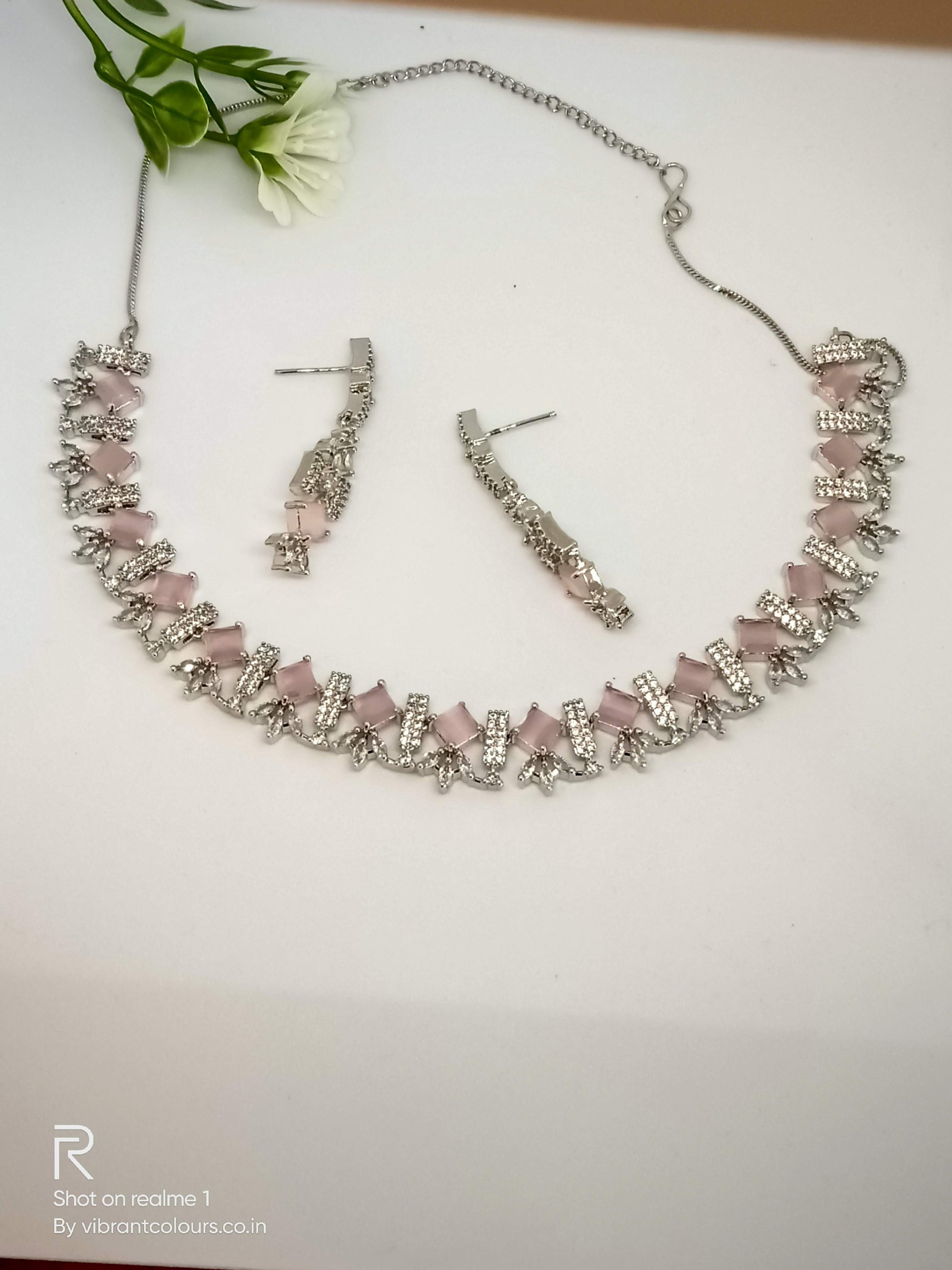 Pink Gemma Necklace Set - Vibrant Colours