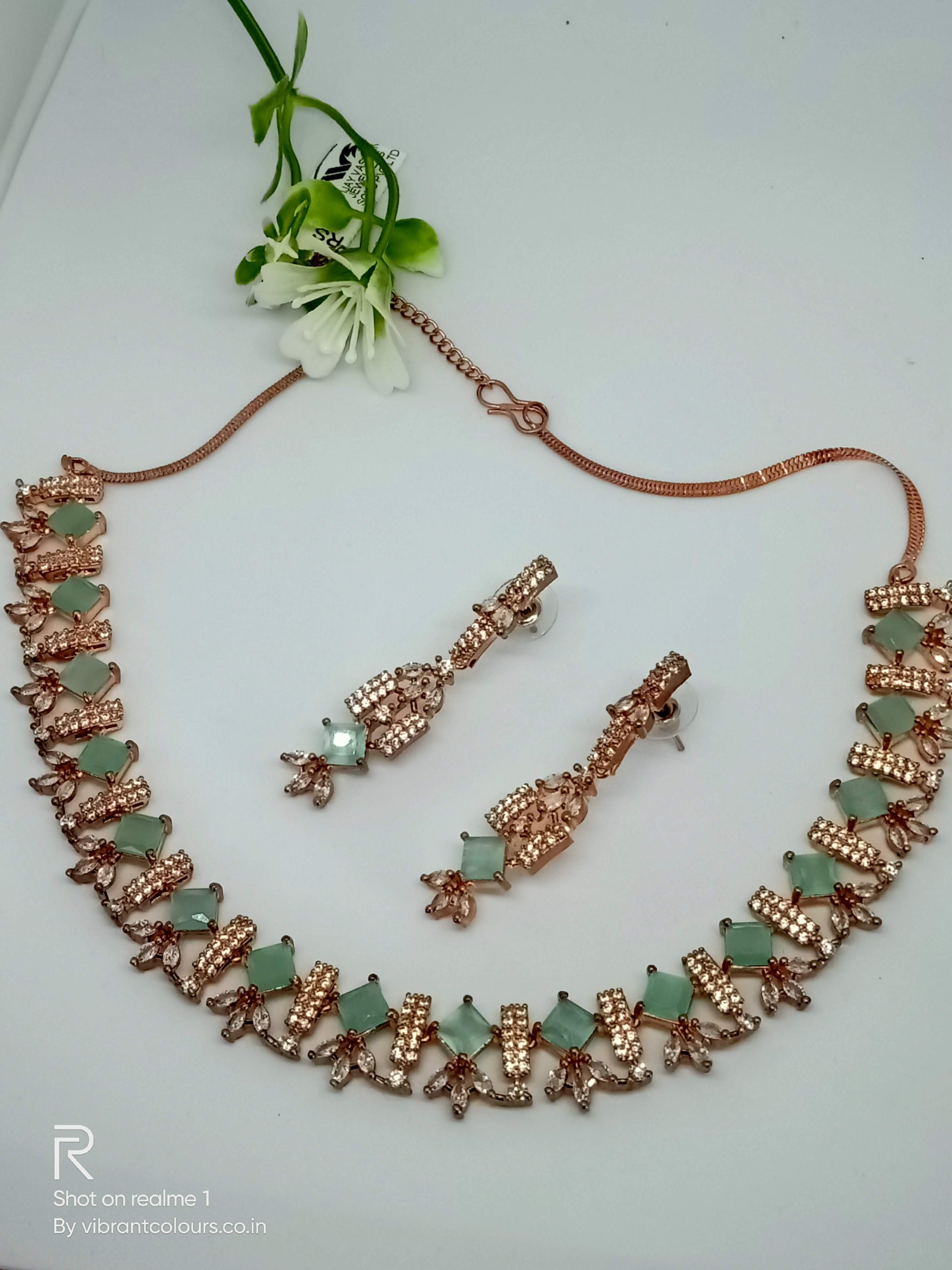 Mint Gemma Necklace Set - Vibrant Colours