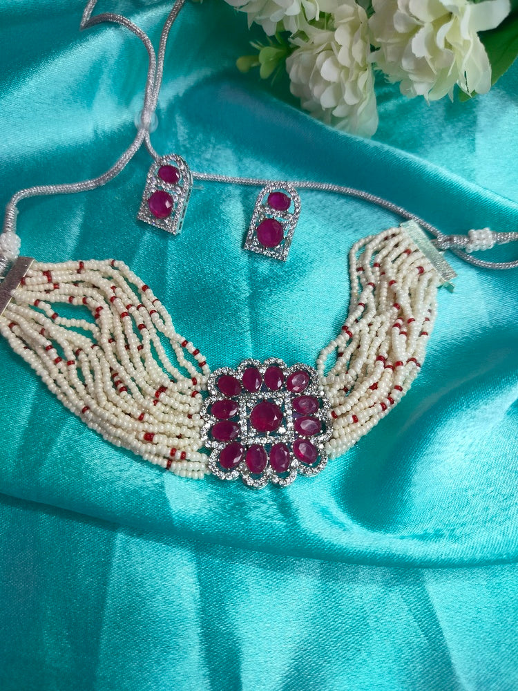 Ruby Pihu Choker Set - Vibrant Colours