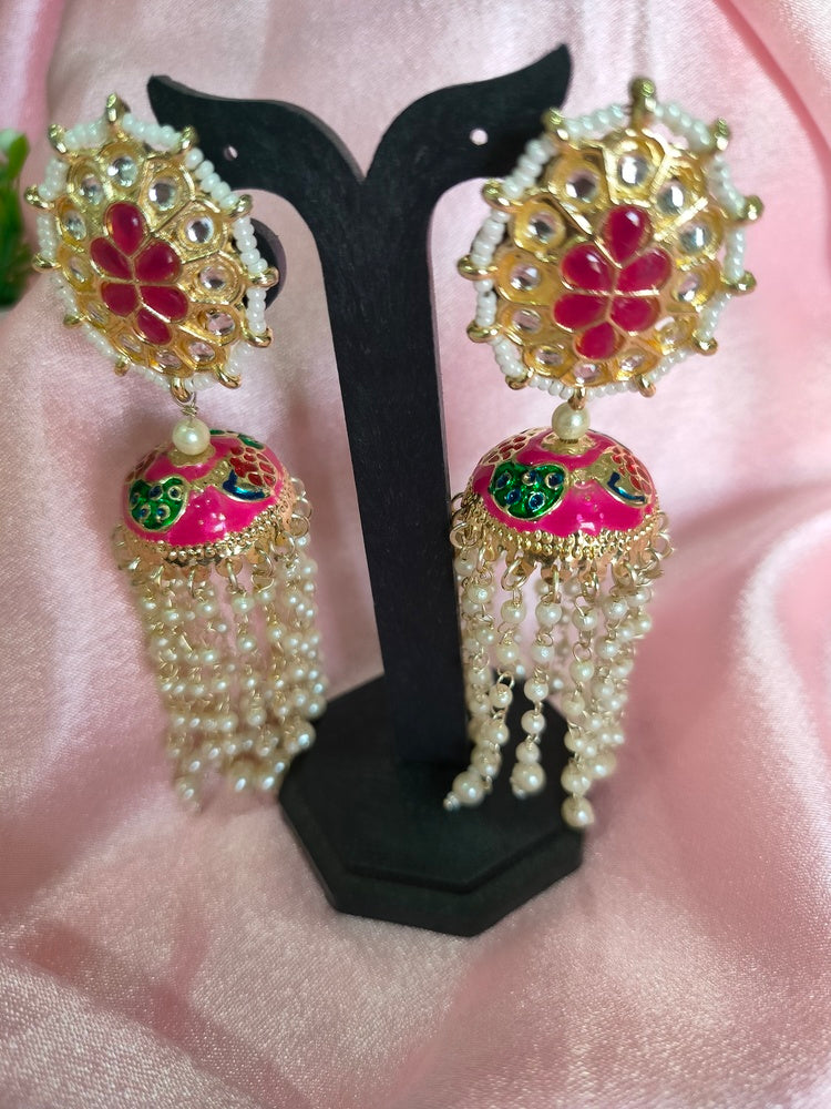 Hot Pink Anjali Jhumkis