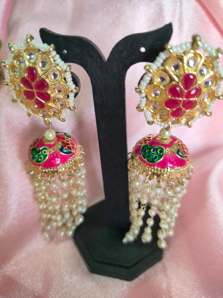 Hot Pink Anjali Jhumkis