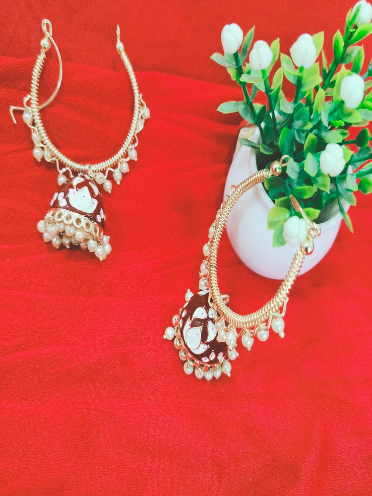 Brown Naira Jhumkis