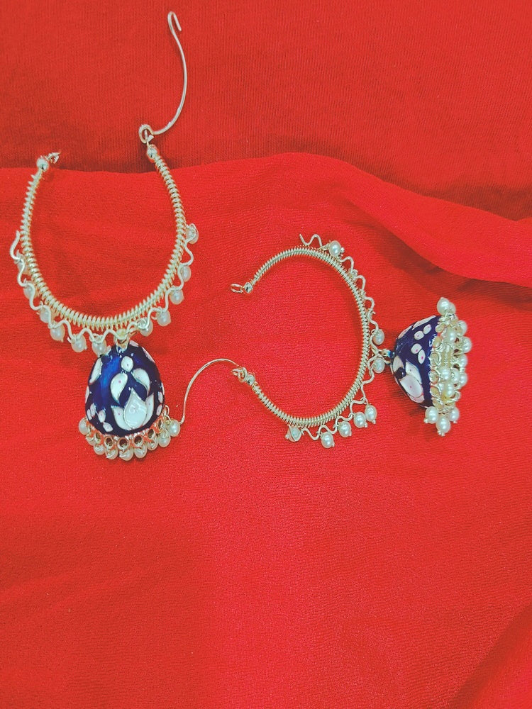 Blue Naira Jhumkis