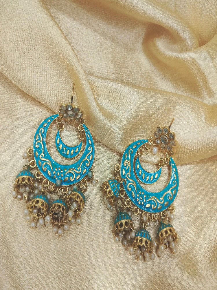 Blue Radha Jhumkis