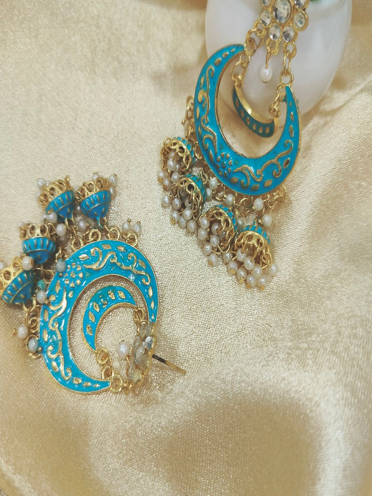 Blue Radha Jhumkis