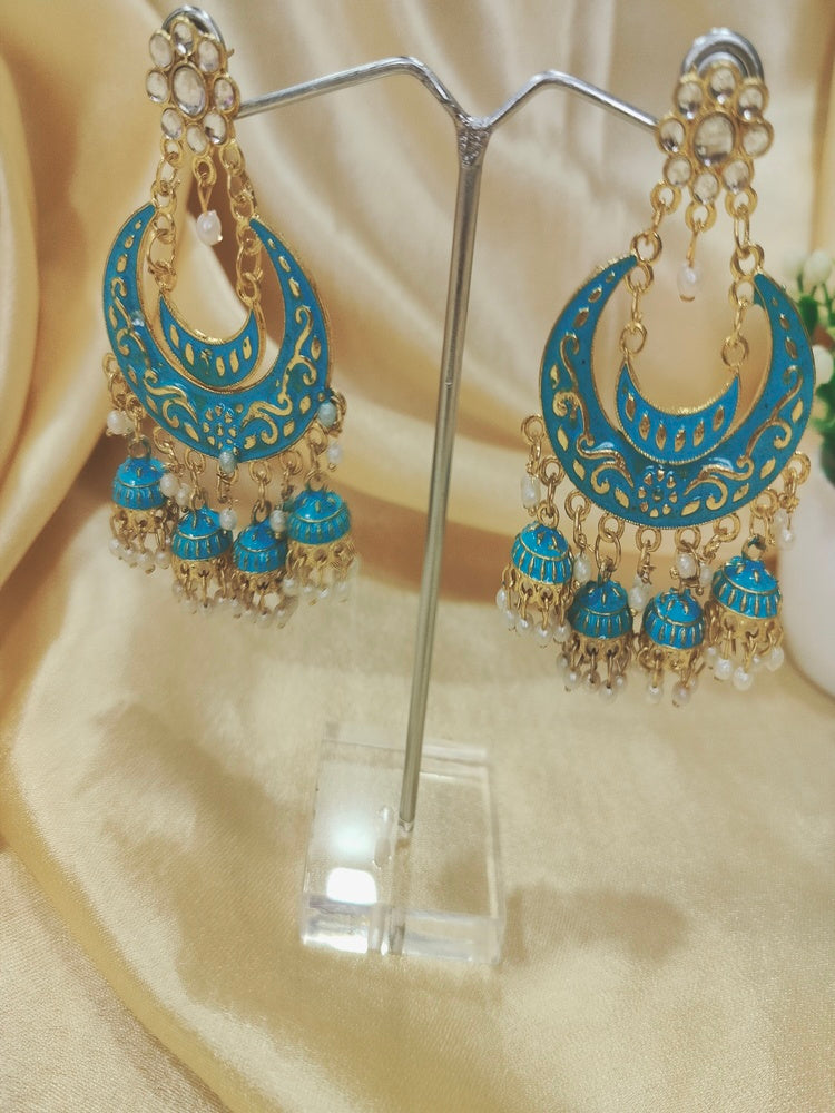 Blue Radha Jhumkis