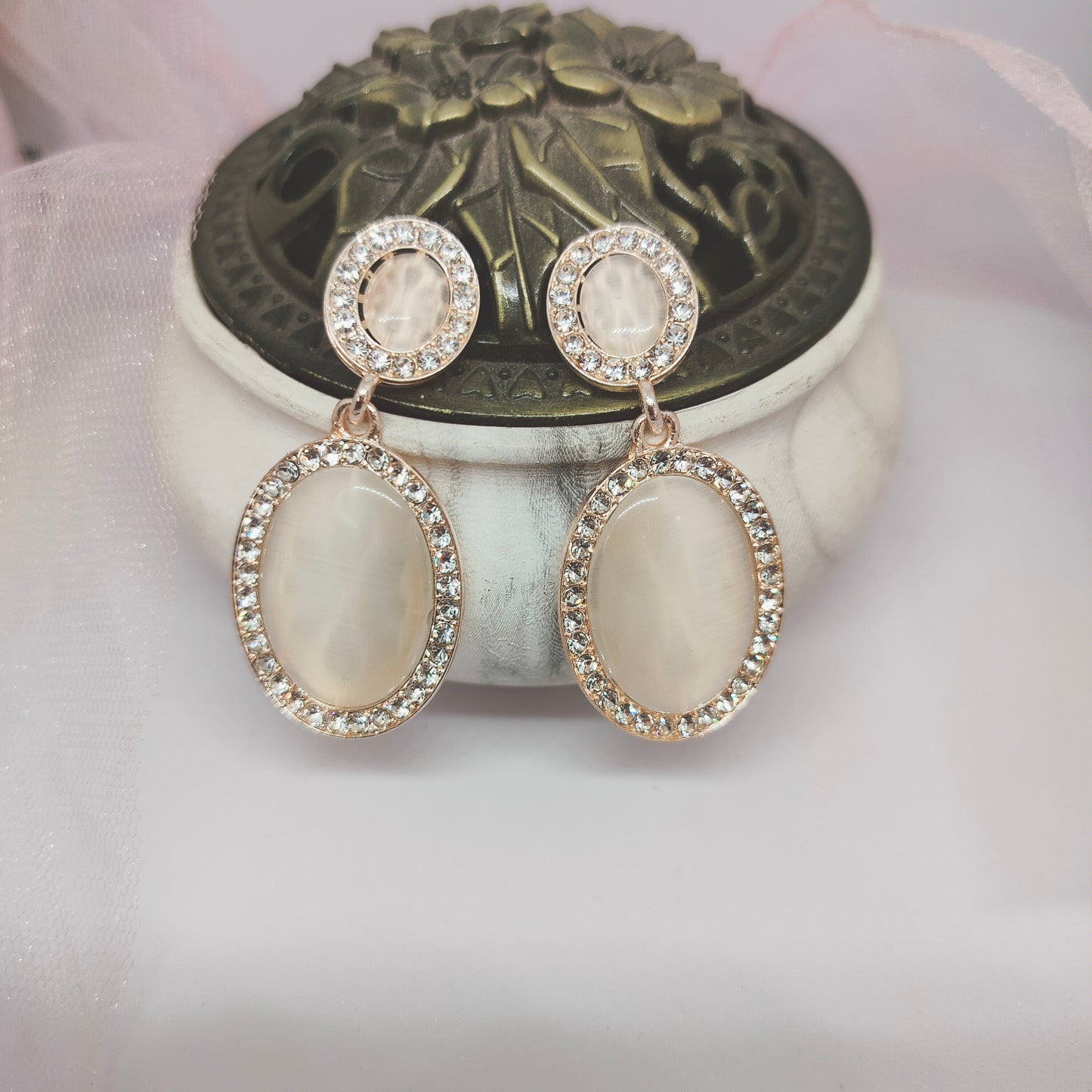 Oval Drop Earrings