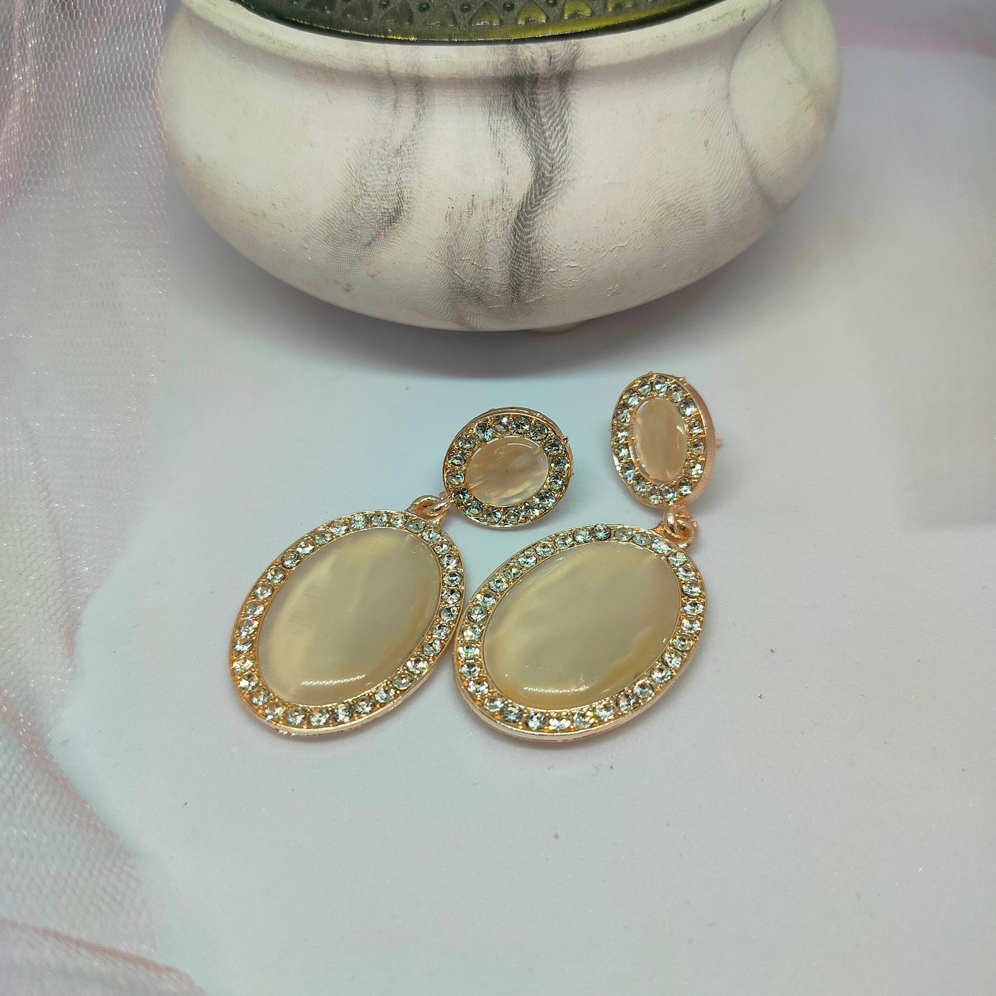 Oval Drop Earrings