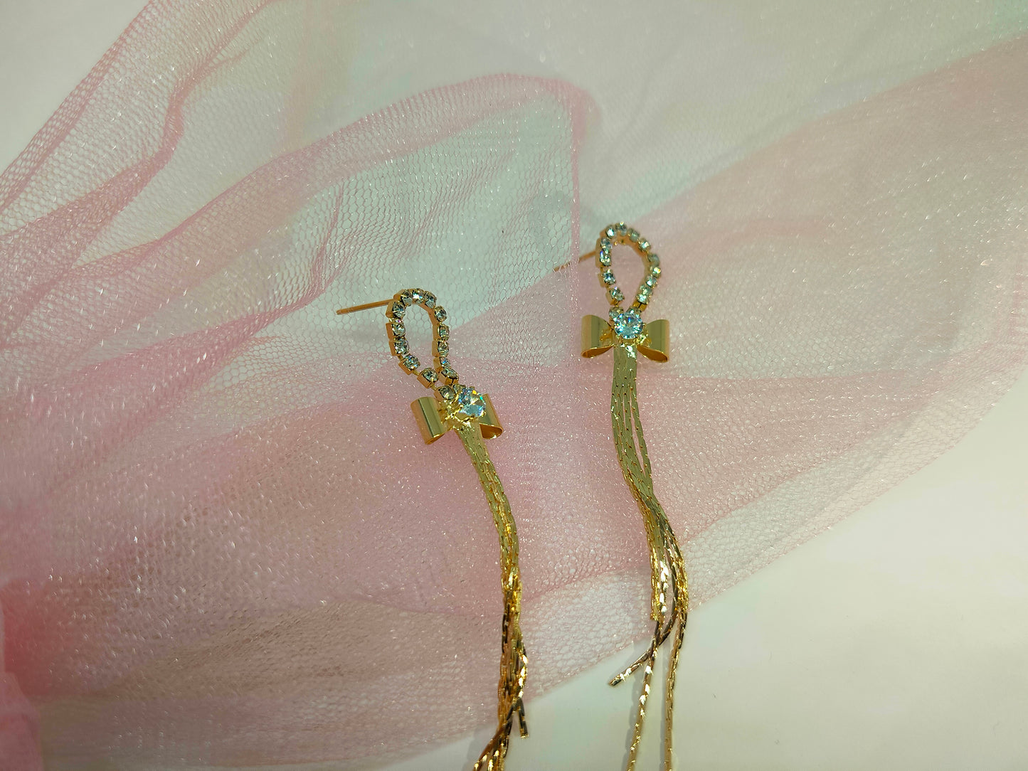 Glittering Diamond Earrings (Golden)