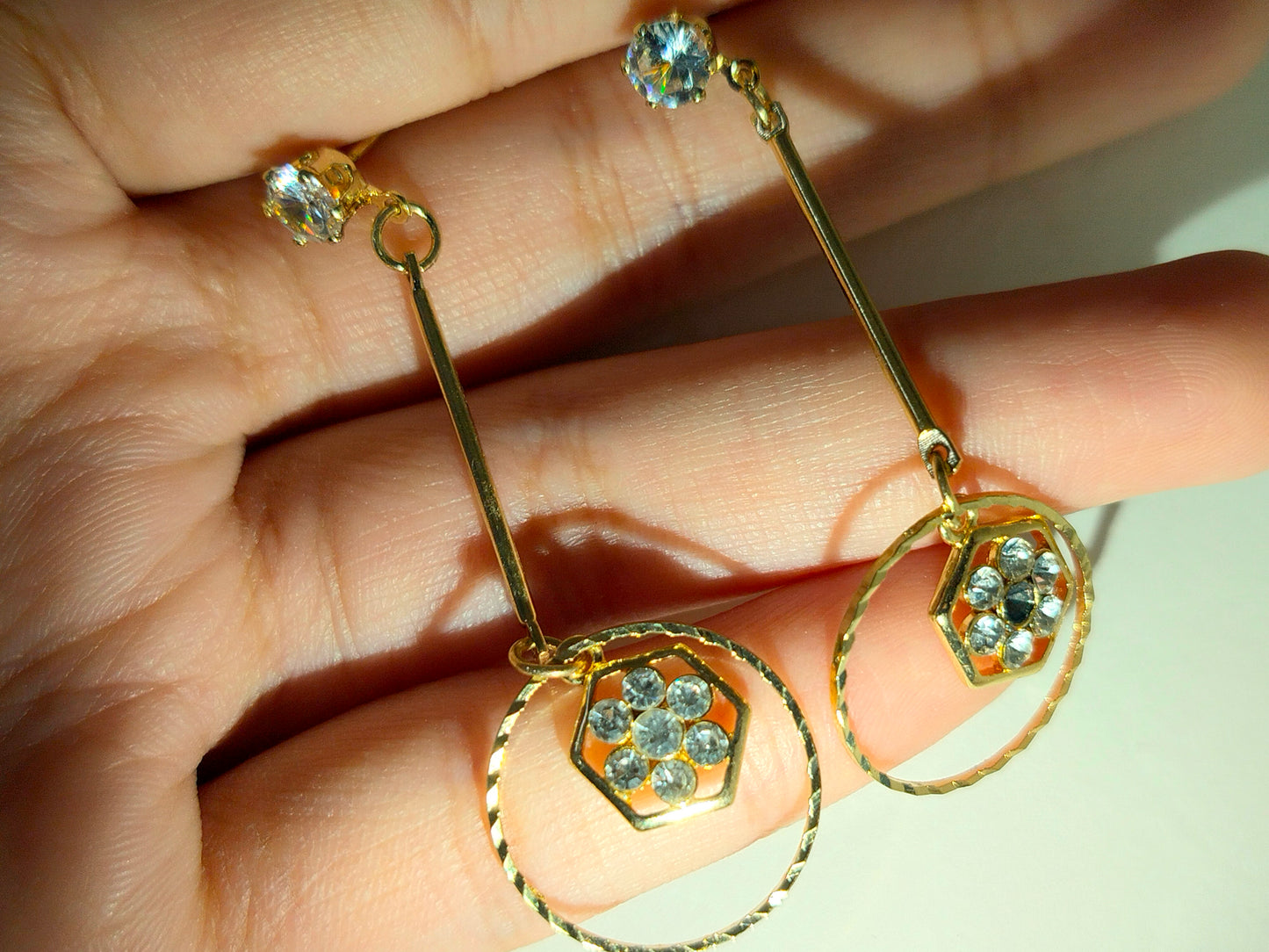 Diamond Circular Earrings