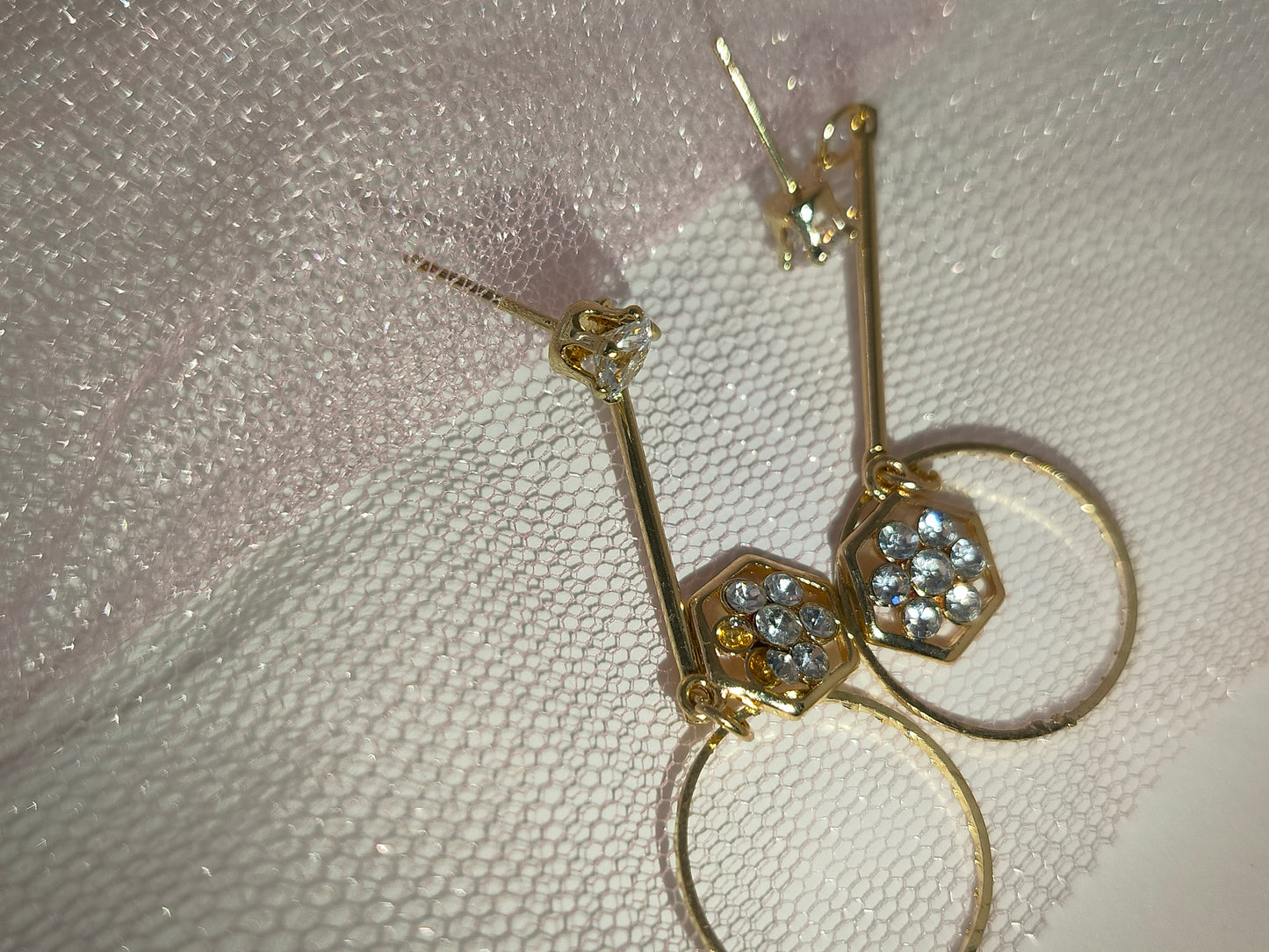 Diamond Circular Earrings