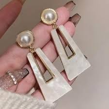 White Pearl Danglers