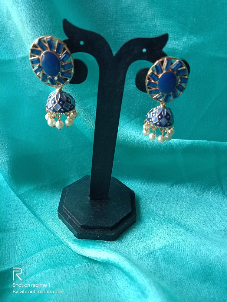 Blue Ati Jhumkis - Vibrant Colours