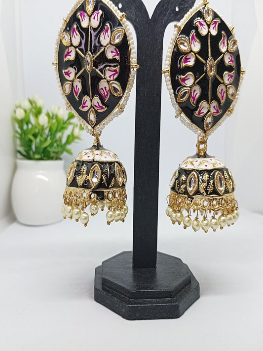 Black Divya Jhumkis