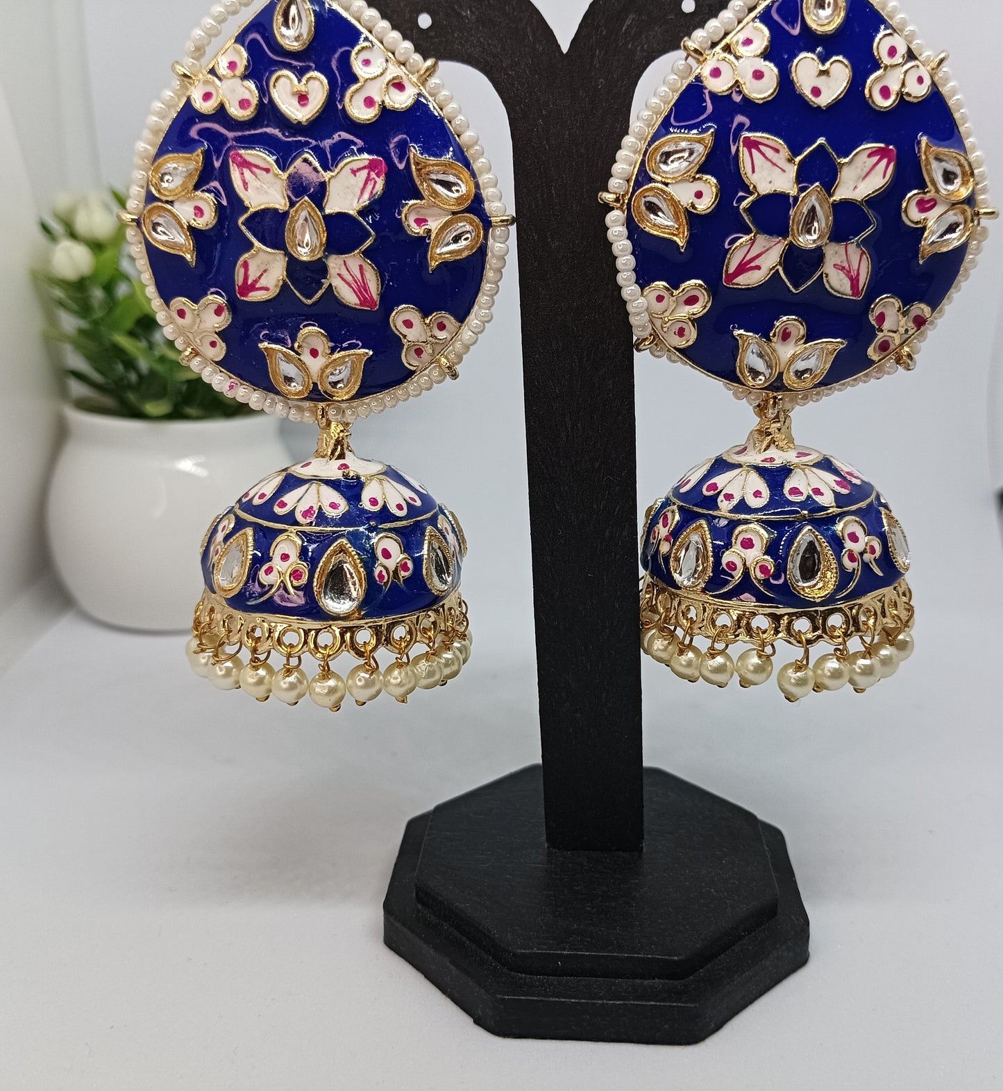 Blue Divya Jhumkis