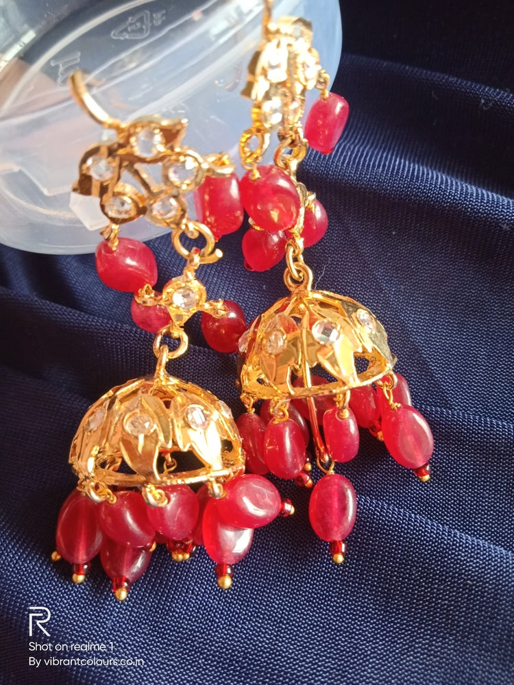 Red Falak Jhumkis